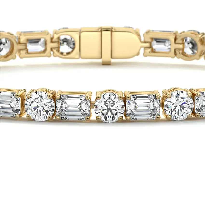 Emerald and Round Tennis Bracelet