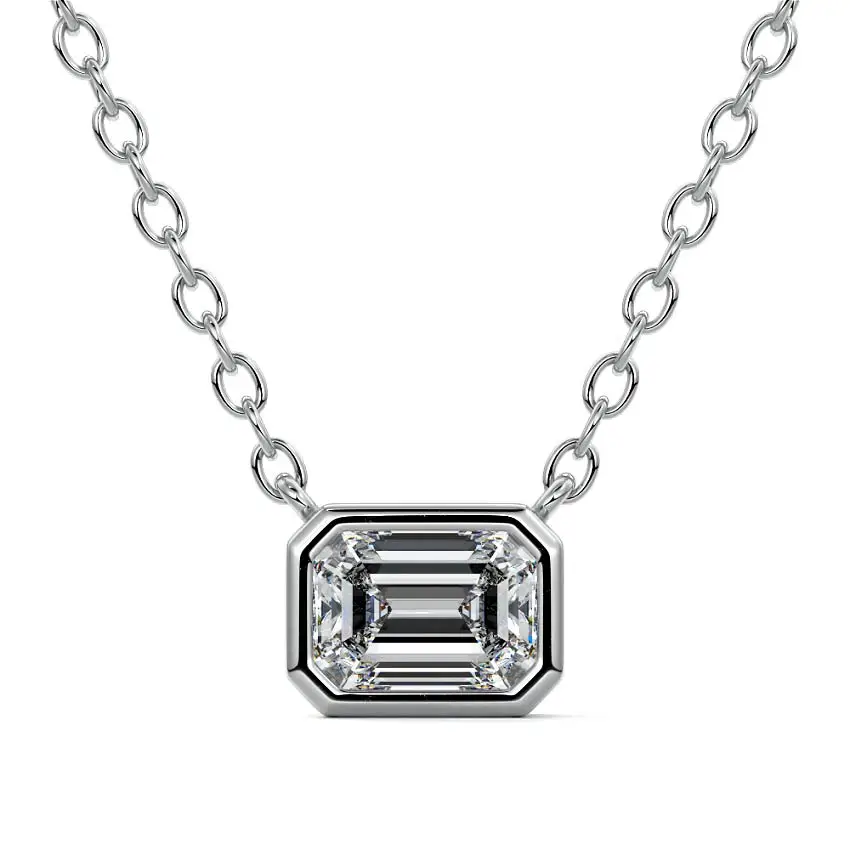 East West Bezel Diamond Pendant