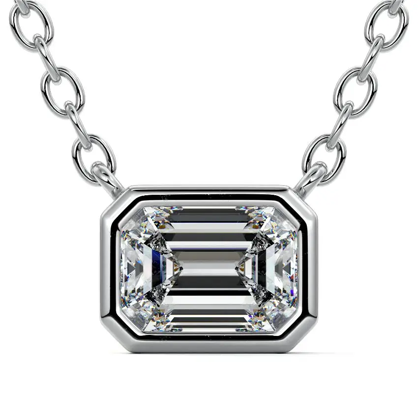 East West Bezel Diamond Pendant