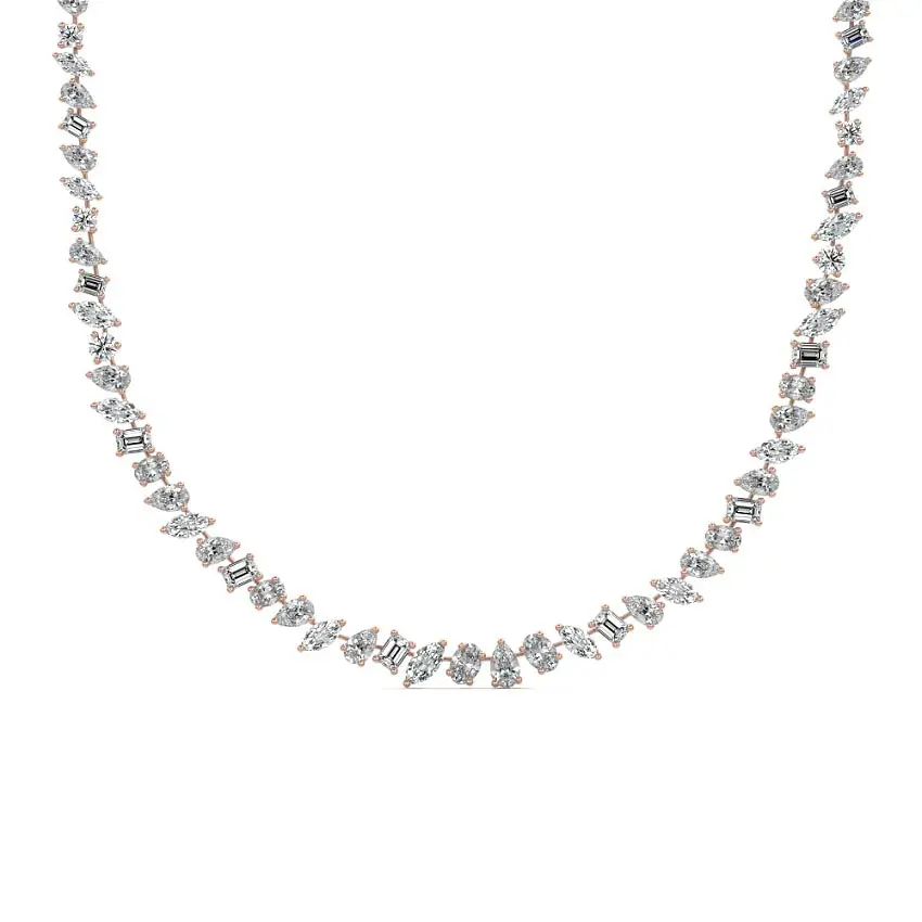 Multishape Diamond Tennis Necklace