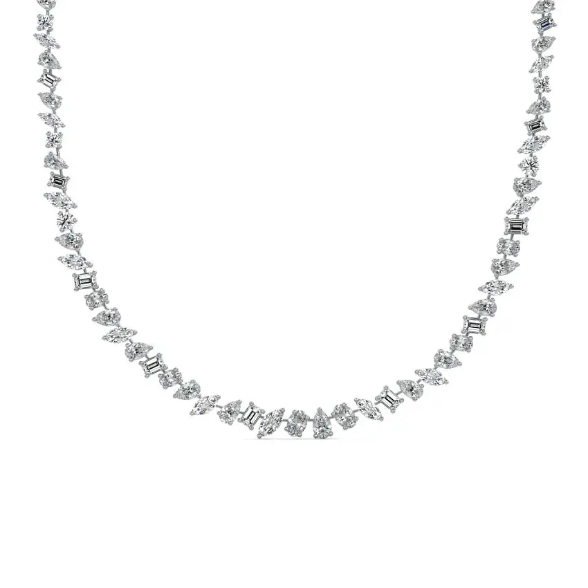 Multishape Diamond Tennis Necklace