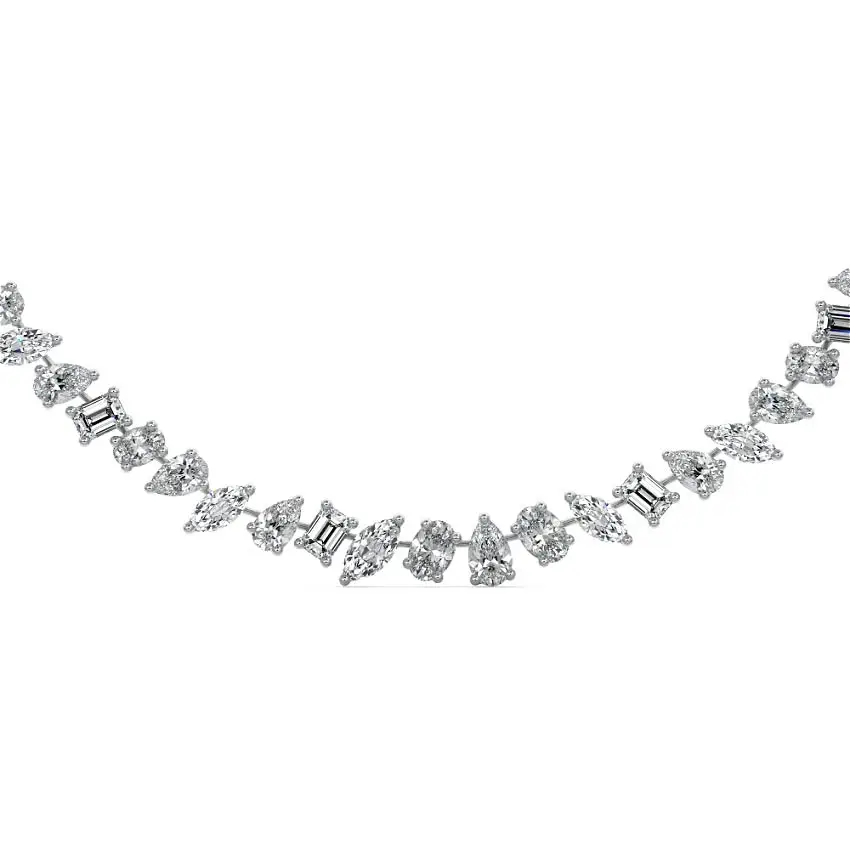 Multishape Diamond Tennis Necklace