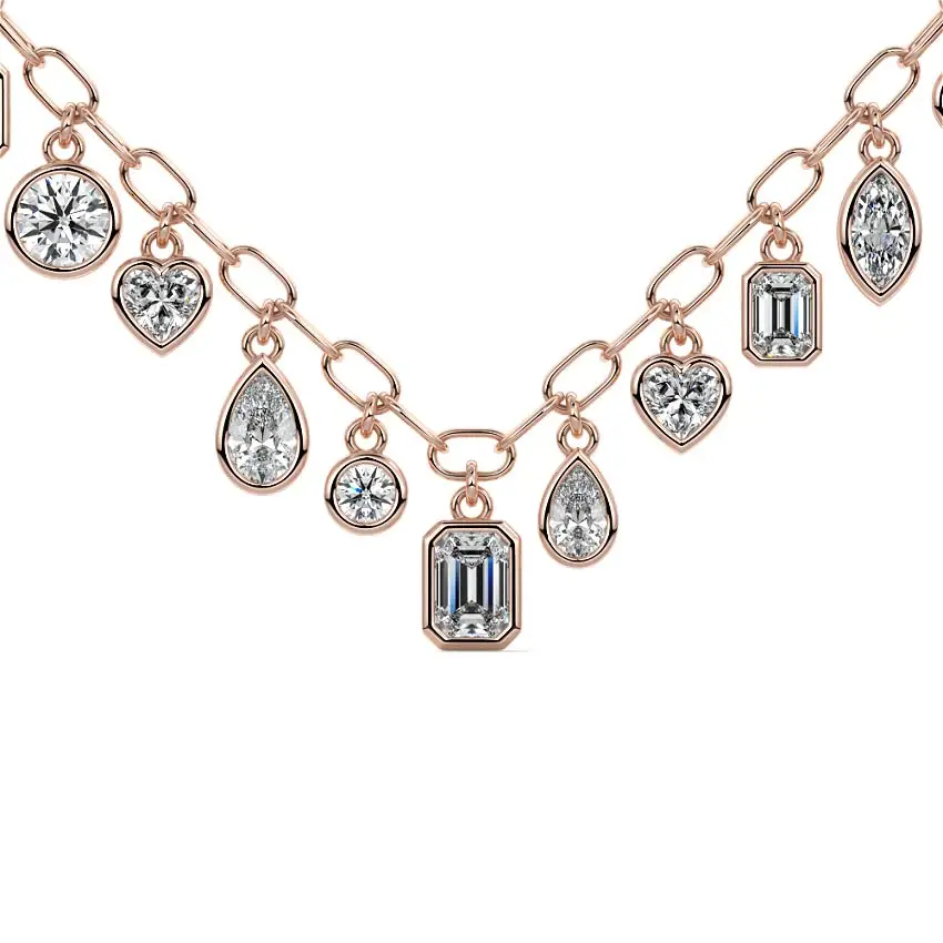 Falling Diamond Bezel Necklace