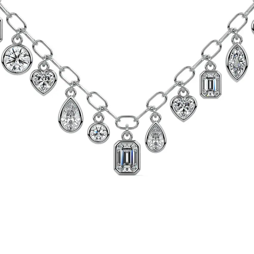 Falling Diamond Bezel Necklace
