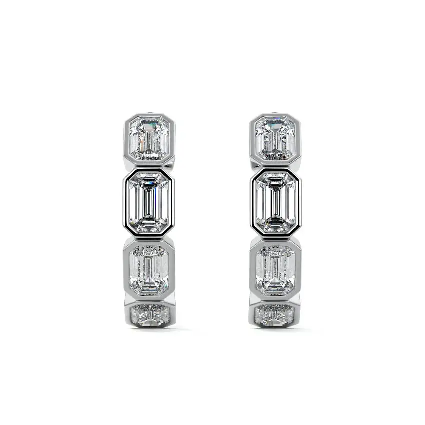 Bezel Hoop Earrings