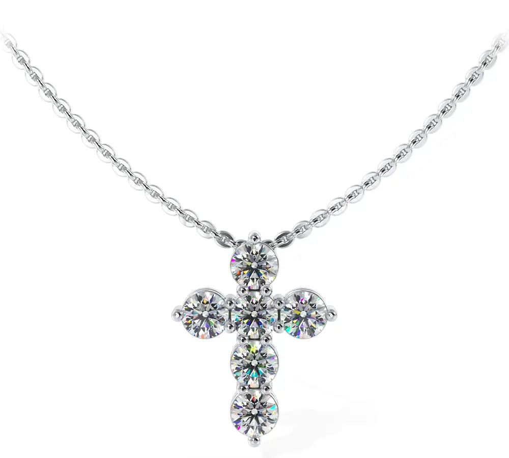 Six Timeless Diamond Cross Pendant