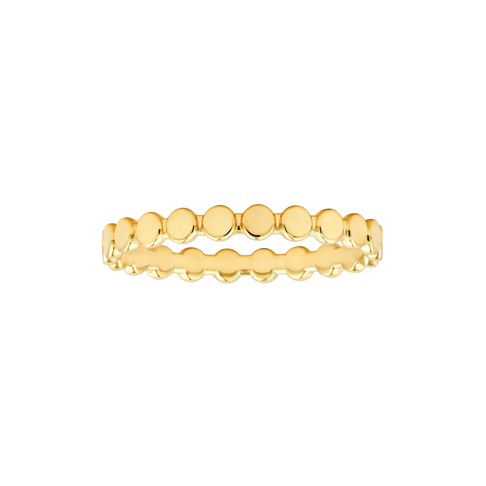 Flat Oval Beaded Band Ring