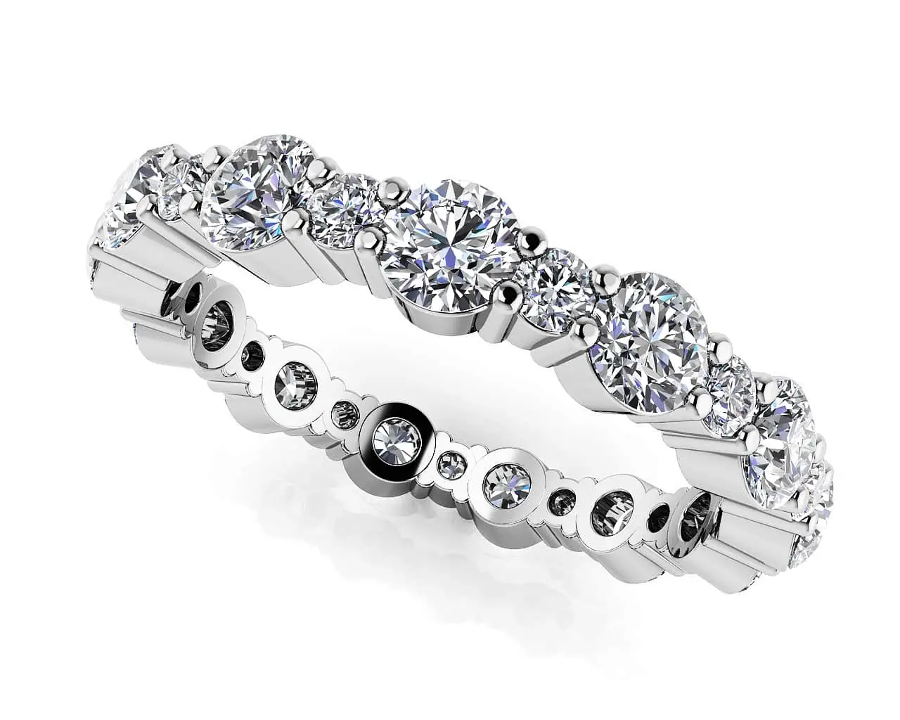 Alternating Diamond Eternity Ring In