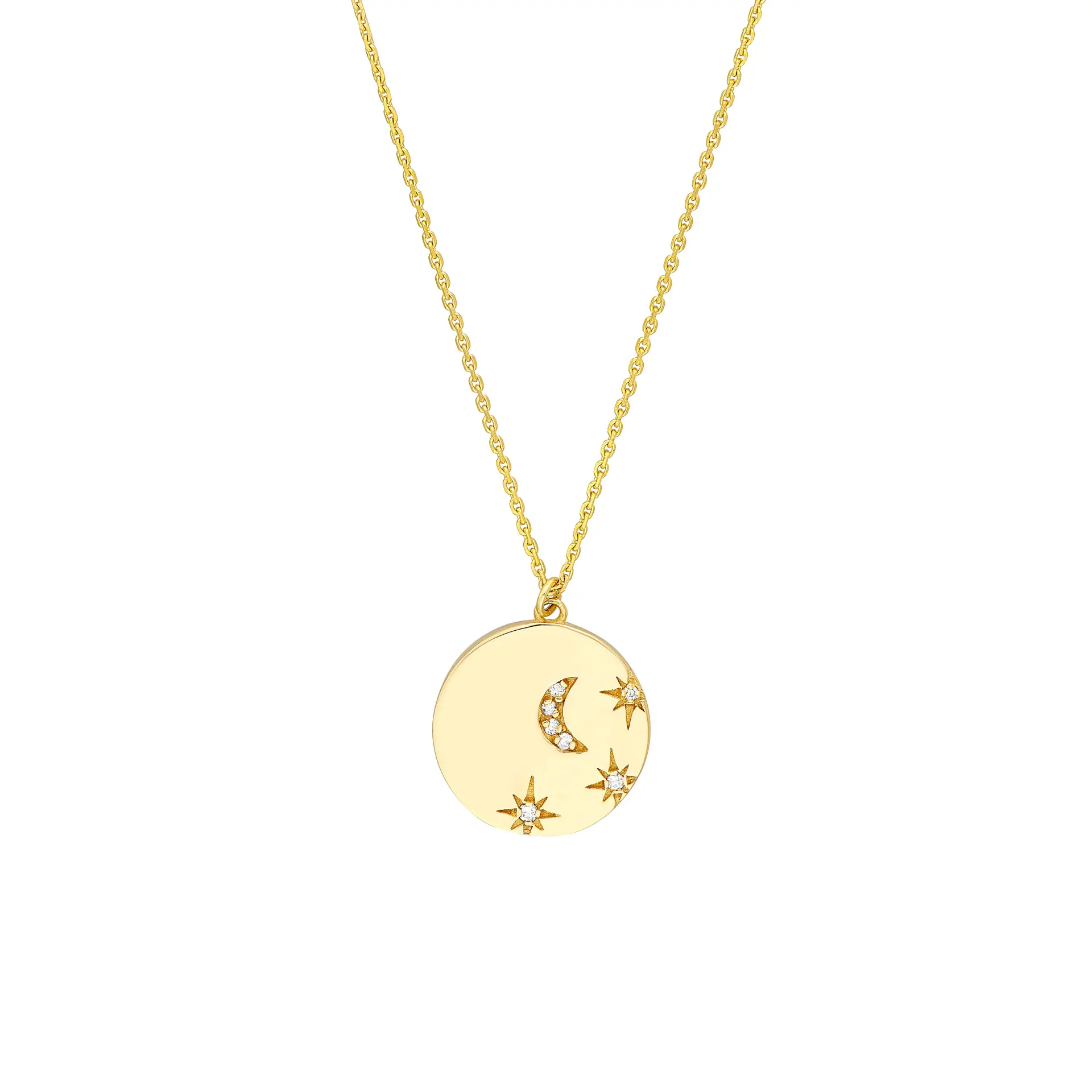Diamond Moon & Stars Medallion